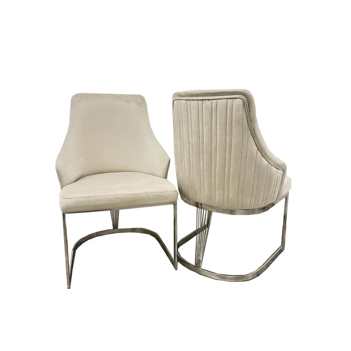 Chelmsford Velvet Dining Chair - Silver Frame