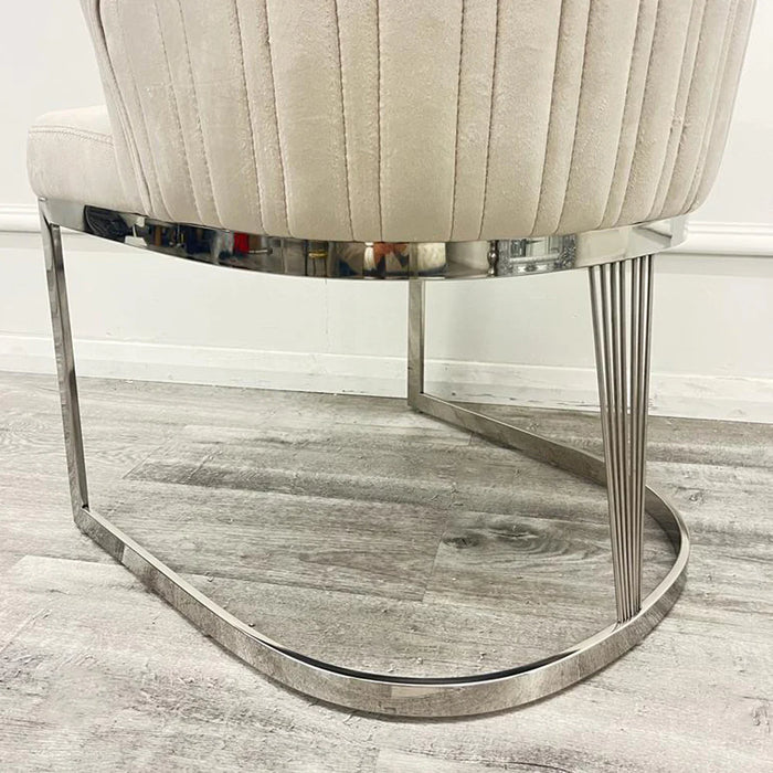 Chelmsford Velvet Dining Chair - Silver Frame