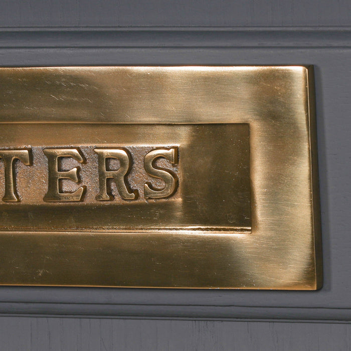 Brass Plated Polished Door Letter Plate 12"
