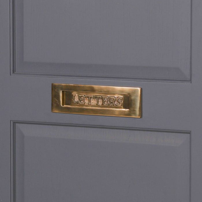 Brass Plated Polished Door Letter Plate 10"