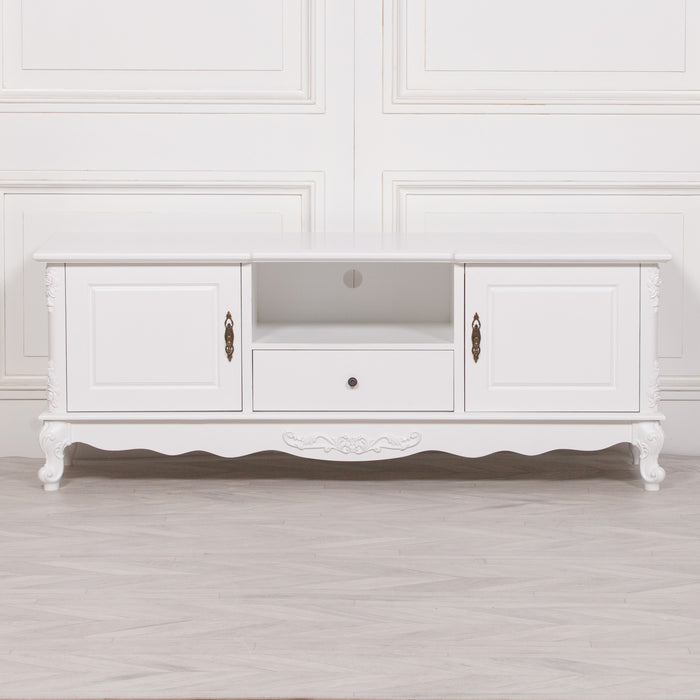 French White Large Cabinet TV Unit 157cm