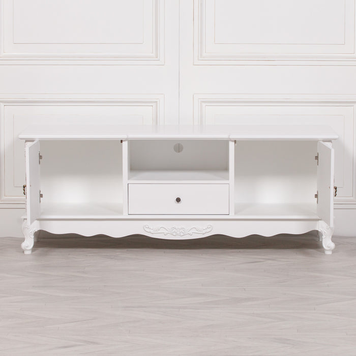 French White Large Cabinet TV Unit 157cm