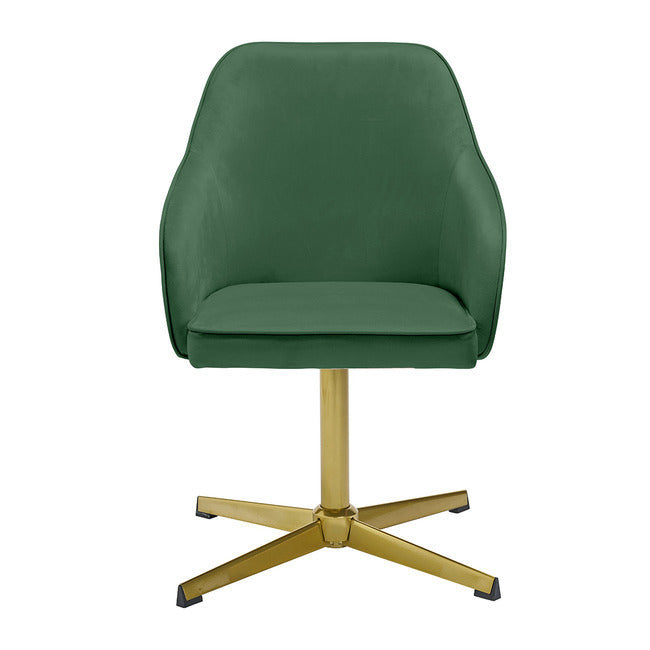 Felix Green Velvet Office Chair with Gold Legs