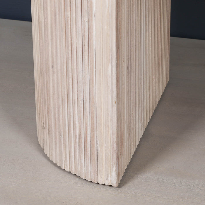 Blanche Acacia Fluted Oval 230cm Dining Table