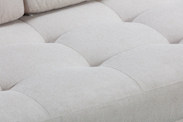 Candover Sofa | Neutral Textured Fabric with Wooden Legs