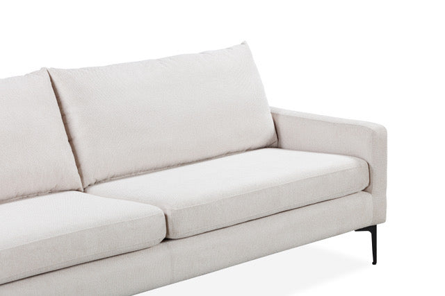 Himbleton Sofa | Neutral Textured Fabric with Powder Coated Steel Legs