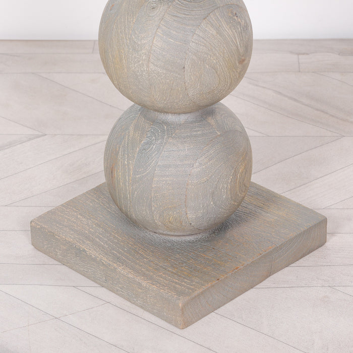 Rustic Wooden Stacked Ball Side Occasional Table