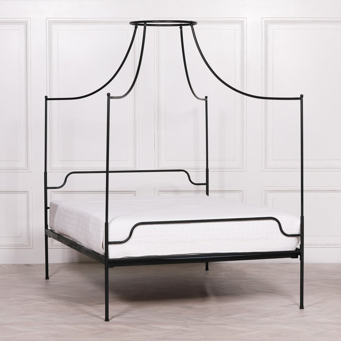 Black Iron 4'6" Double Size Poster Bed Frame