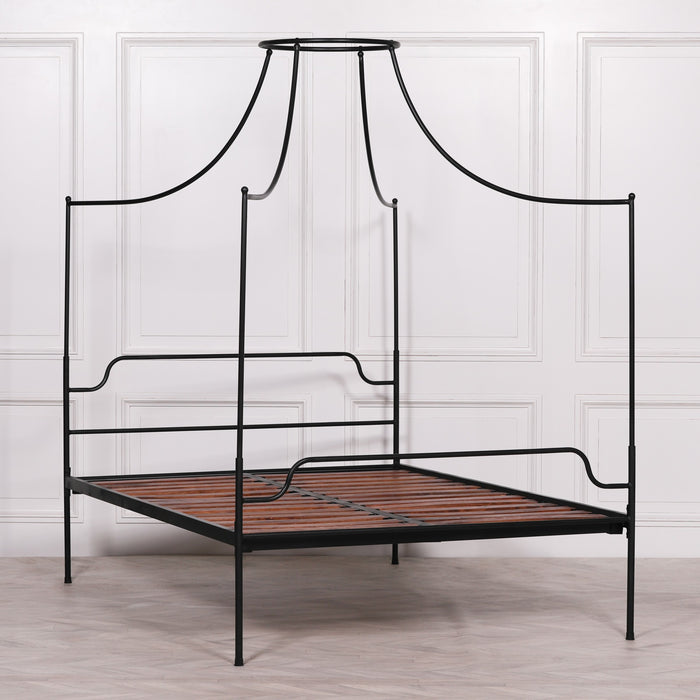 Black Iron 4'6" Double Size Poster Bed Frame