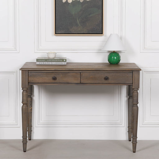 Rustic Pine Writing Desk Console - Modern Home Interiors