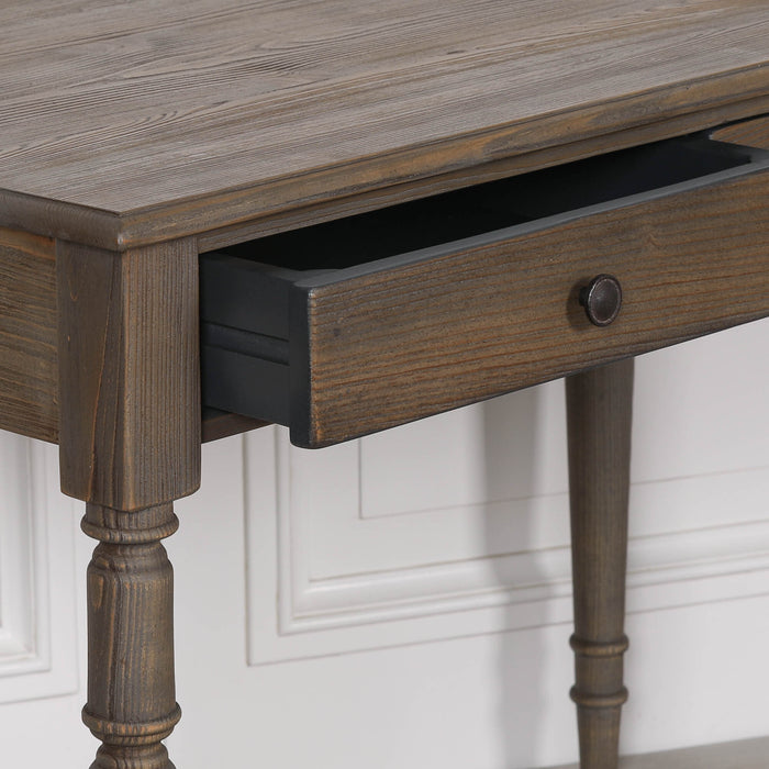 Rustic Pine Writing Desk Console