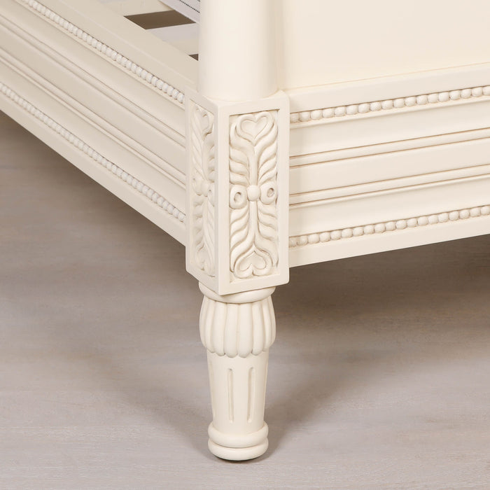 Aged Mahogany Wood Ivory Single Bed Frame - Modern Home Interiors