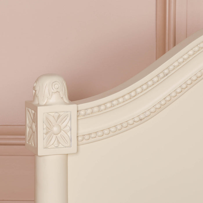 Aged Mahogany Wood Ivory Single Bed Frame - Modern Home Interiors