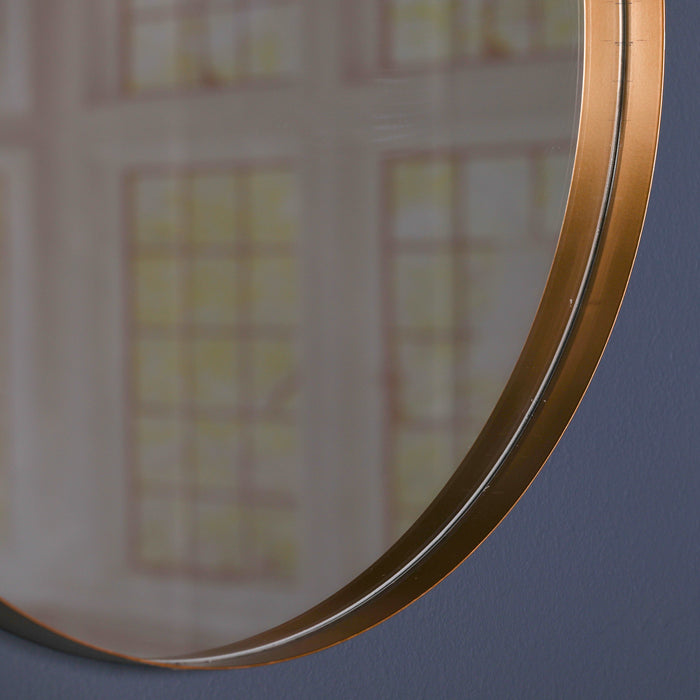 Gold Round Wall Mirror 80cm