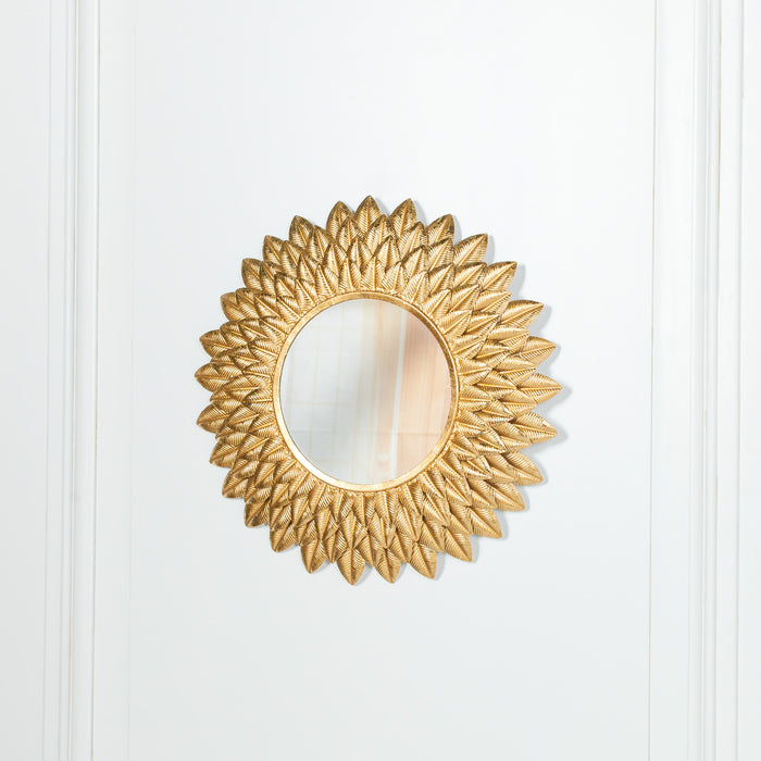 Round 48cm Sunflower Metal Wall Mirror