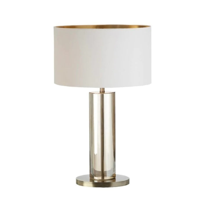 Lisle Antique Brass Finish Table Lamp with Cognac Crystal