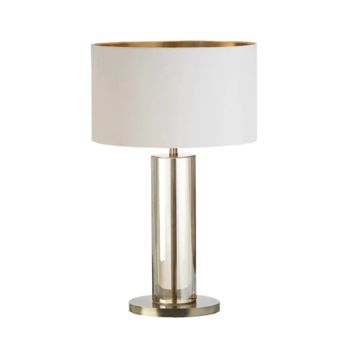 Lisle Antique Brass Finish Table Lamp with Cognac Crystal