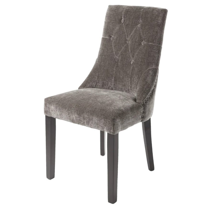 Addie Chair in Mouse Chenille Fabric