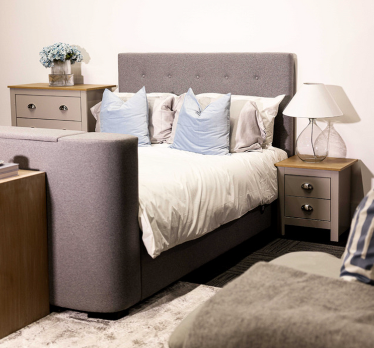 Lancaster Bedroom Set Grey-Oak - 3 Piece (Bedside + Chest of Drawers + Wardrobe)