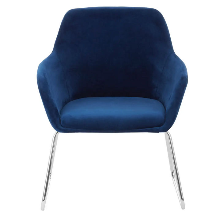 Scandi Blue Occasional Chair with Chrome Legs