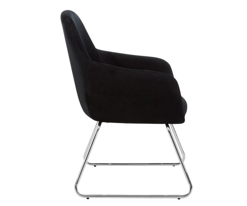 Scandi Black Occasional Chair with Chrome Legs