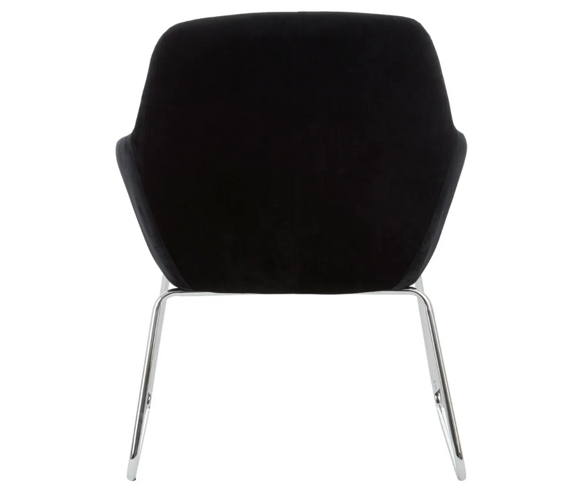 Scandi Black Occasional Chair with Chrome Legs