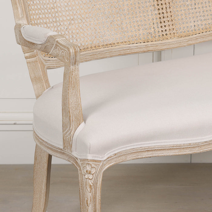 Wooden Louis Upholstered 2 Seater Settee