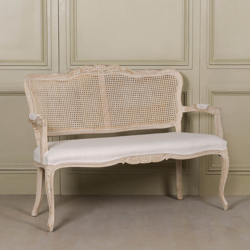 Wooden Louis Upholstered 2 Seater Settee - Modern Home Interiors