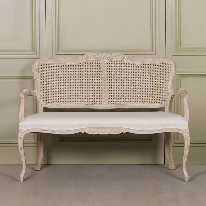Wooden Louis Upholstered 2 Seater Settee
