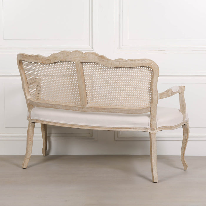 Wooden Louis Upholstered 2 Seater Settee