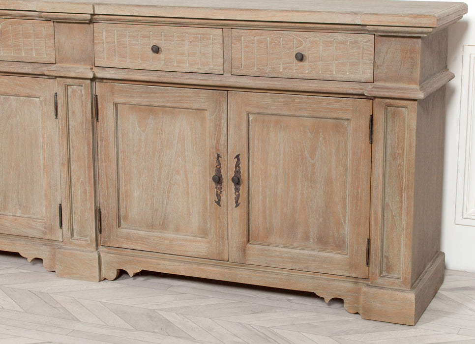 Rustic Classical White Cedar Wooden Sideboard 232cm