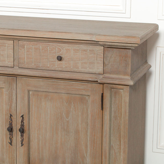Rustic Classical White Cedar Wooden Sideboard 232cm