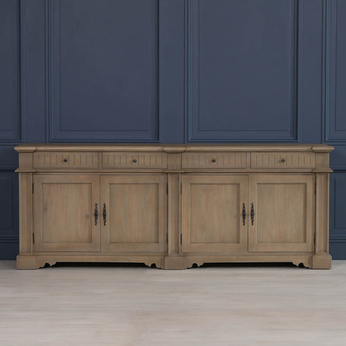 Rustic Classical White Cedar Wooden Sideboard 232cm