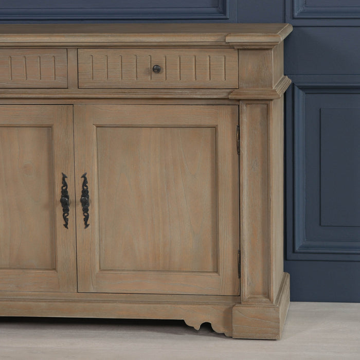Rustic Classical White Cedar Wooden Sideboard 232cm