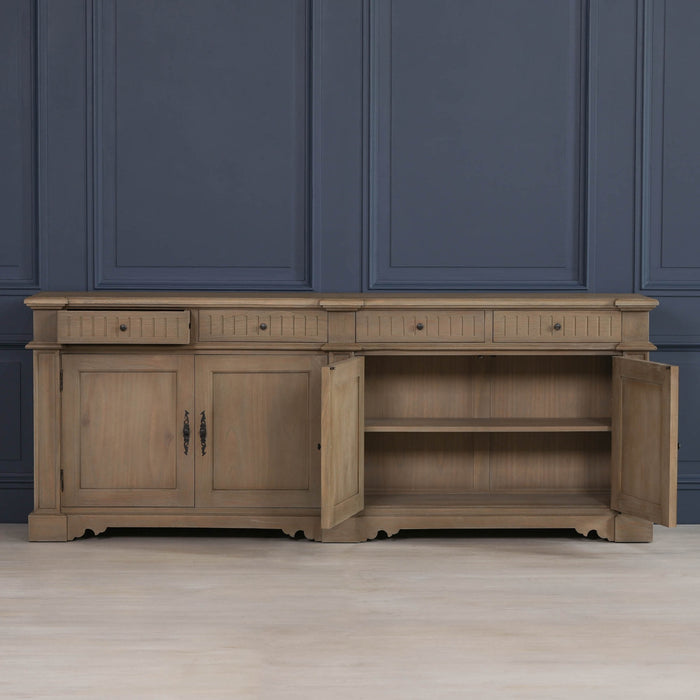 Rustic Classical White Cedar Wooden Sideboard 232cm