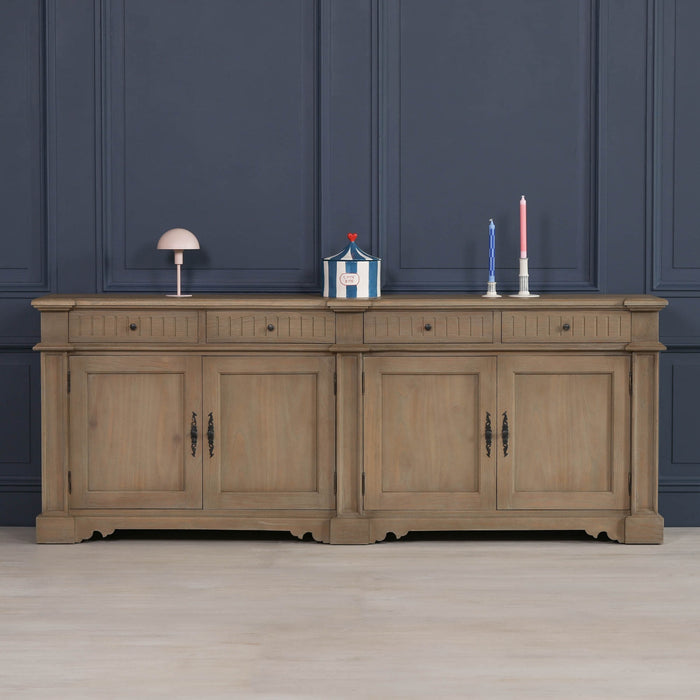 Rustic Classical White Cedar Wooden Sideboard 232cm