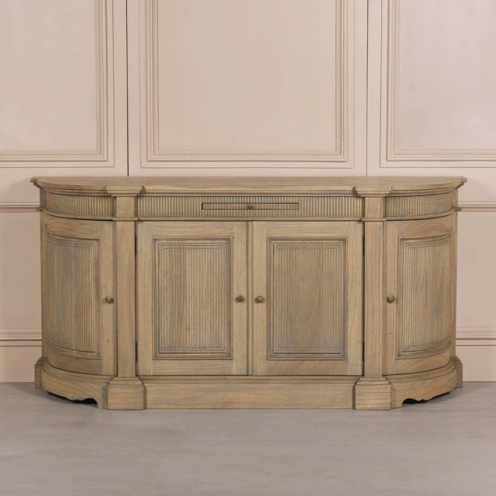Rustic Wooden Fluted Buffet Sideboard