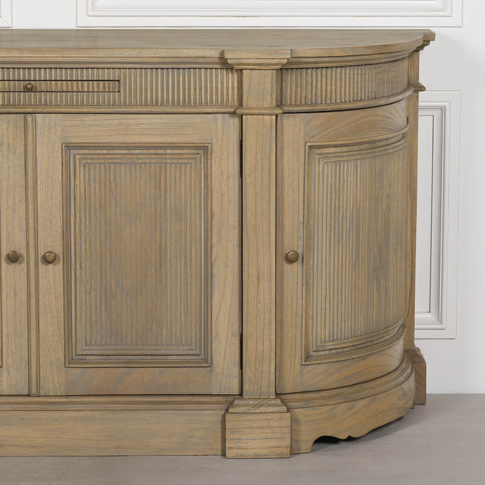 Rustic Wooden Fluted Buffet Sideboard