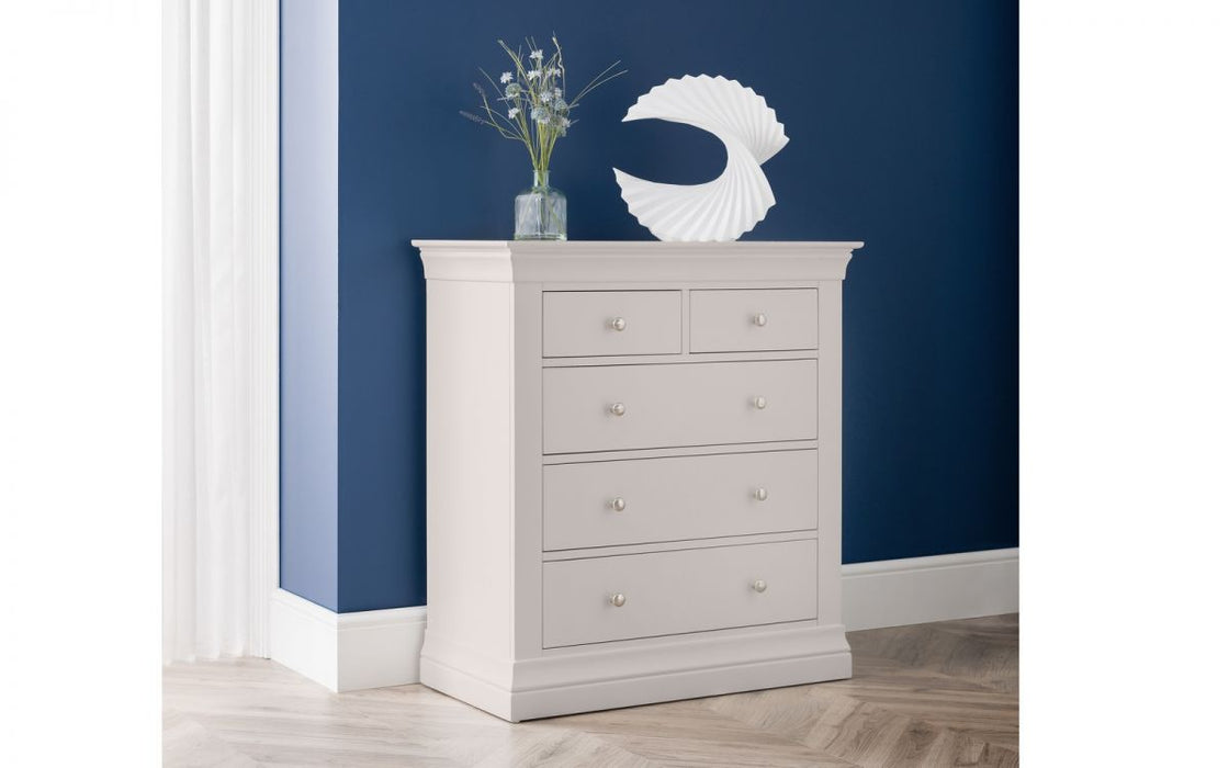 Clermont 3+2 Drawer Chest - Light Grey
