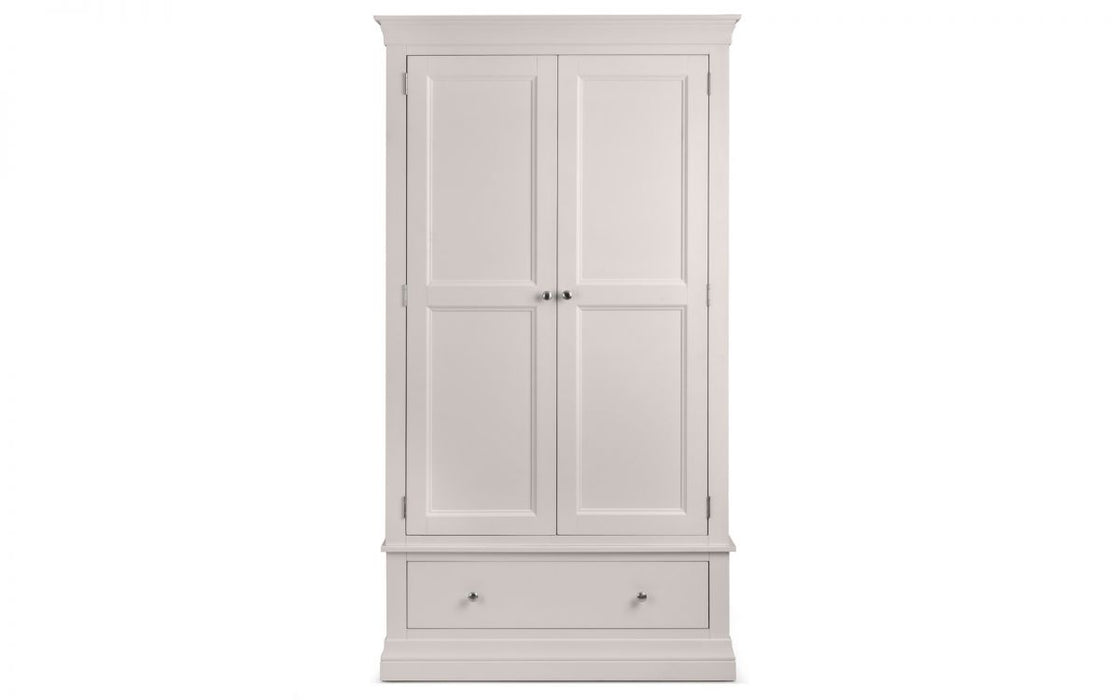 Clermont 2 Door 1 Drawer Wardrobe - Light Grey
