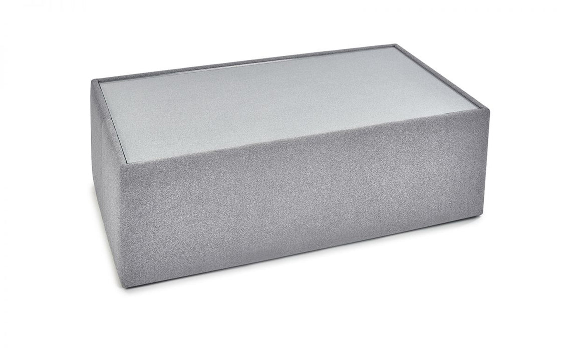 Rohe Coffee Table Grey Platinum Wool Effect with Glass Top