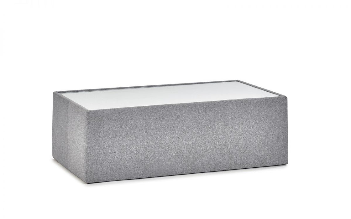 Rohe Coffee Table Grey Platinum Wool Effect with Glass Top