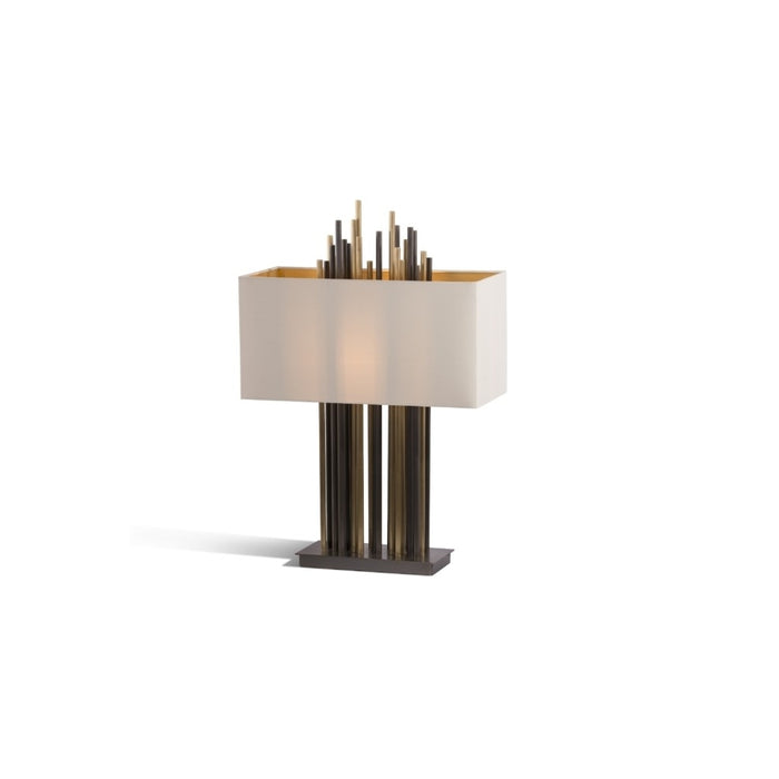 Raviene Table Lamp with Light and Dark Antique Metal and Brass