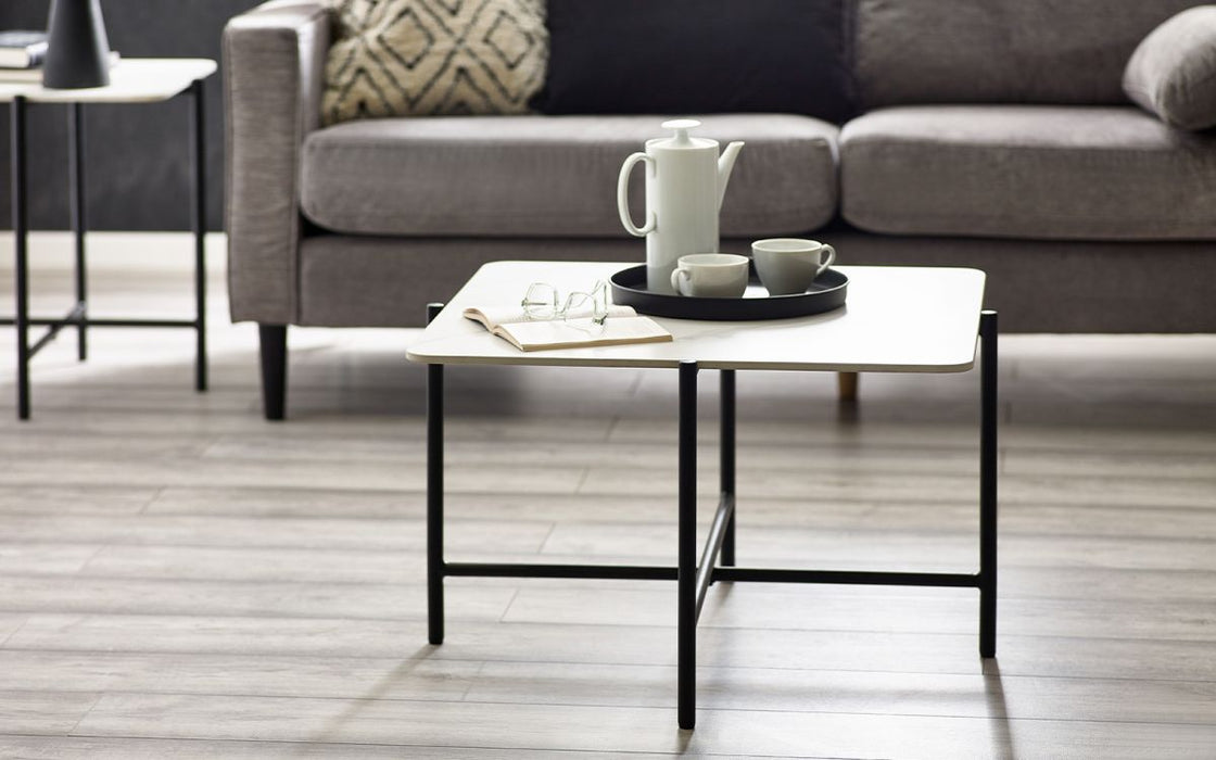 Siena White Marble Effect Coffee Table
