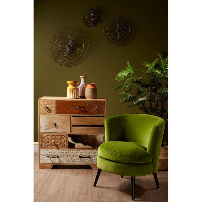 Grosvenor Green Velvet Accent Chair - Modern Home Interiors