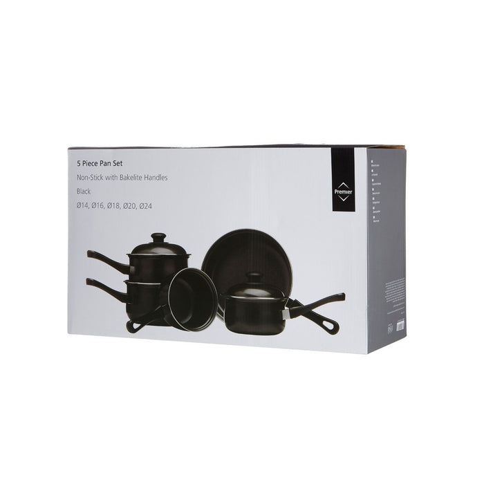 5 Piece Carbon Steel Black Cookware Set