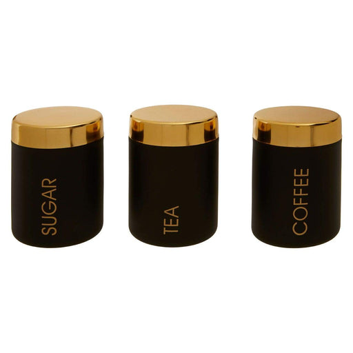 Liberty Black Enamel Set of 3 Canisters - Modern Home Interiors