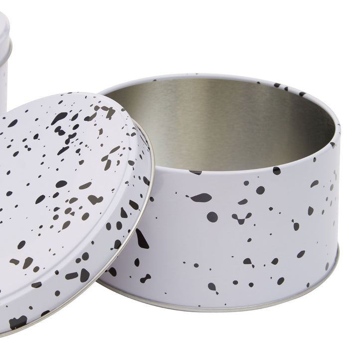 White Speckled Effect Storage Tins (Set of 3)