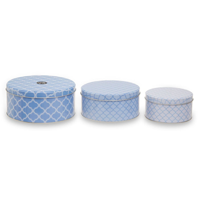 Blue and White Kensington Storage Tins (Set of 3)