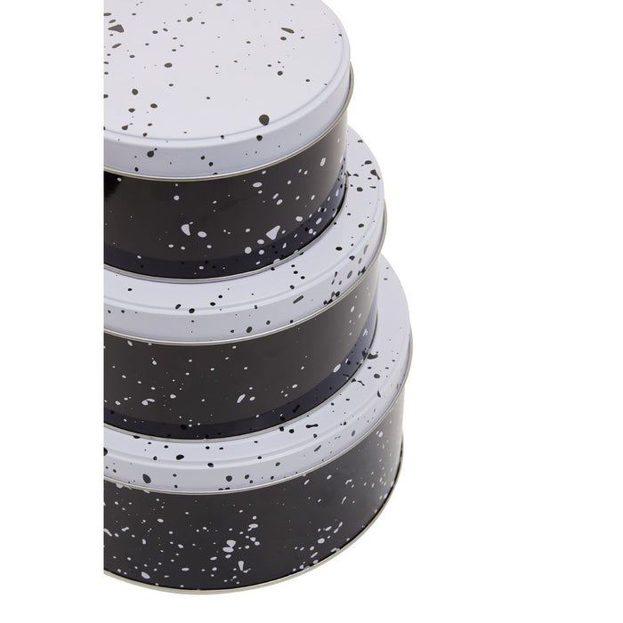Black and White Storage Tins (Set of 3)